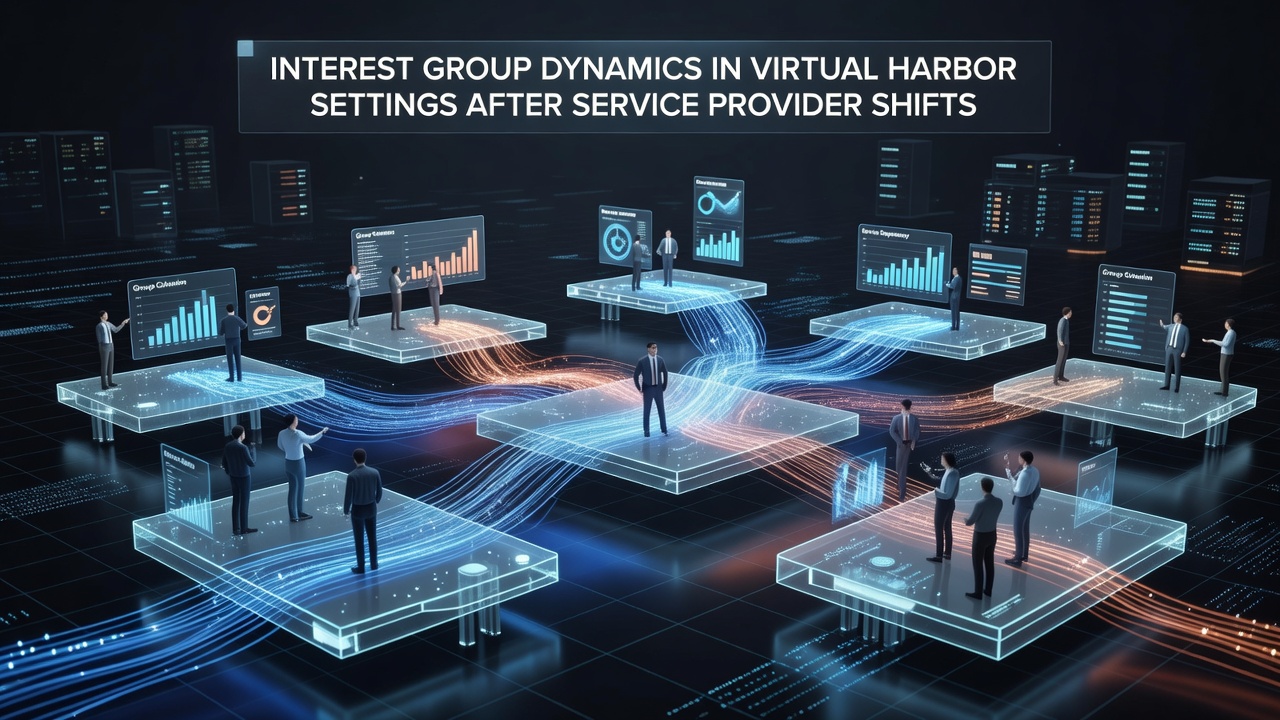 Interest Group Dynamics in Virtual Harbor Settings After Service Provider Shifts